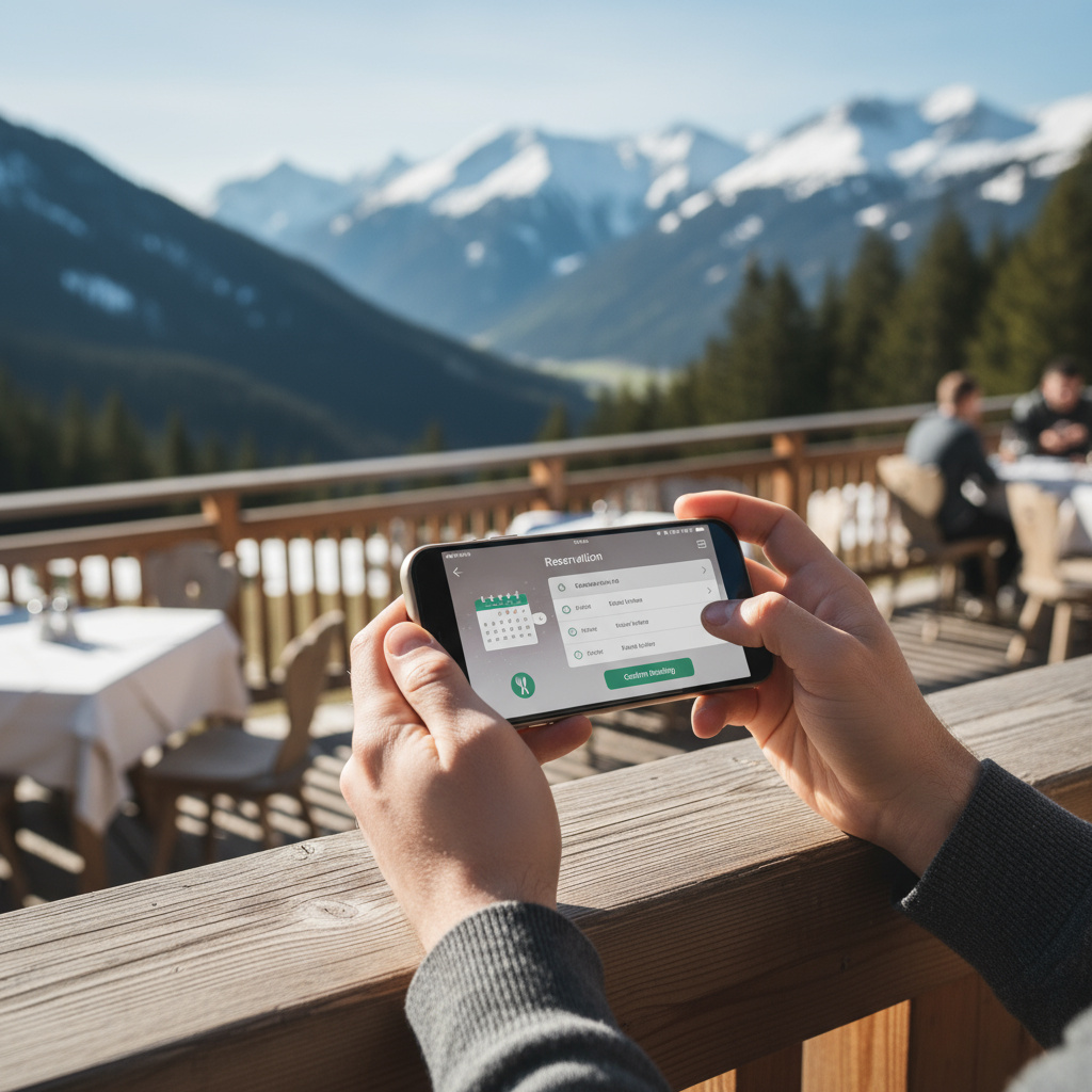 Smartphone mit Online-Reservierung